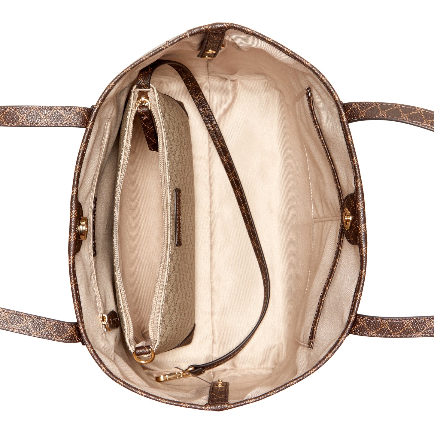 Cartera Tote Teagan Crema/Chocolate