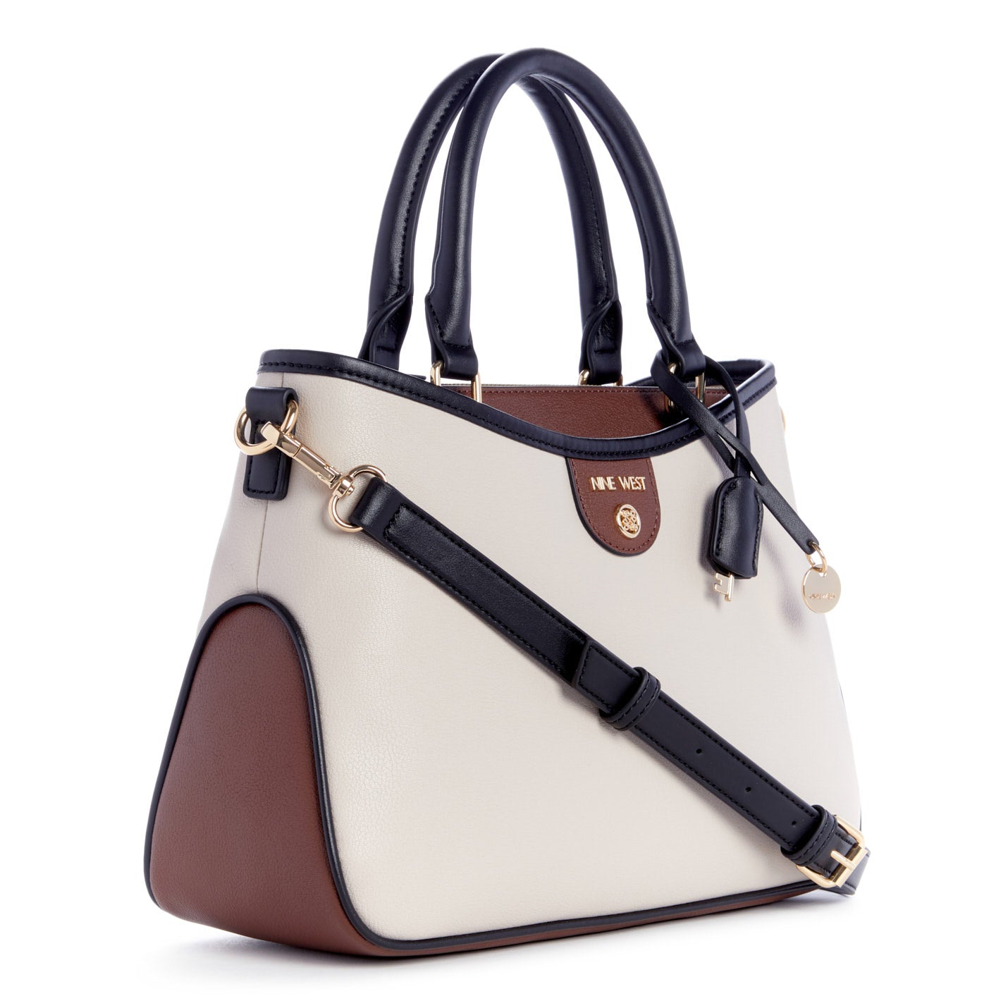Cartera Satchel Kiley Crema/Negro