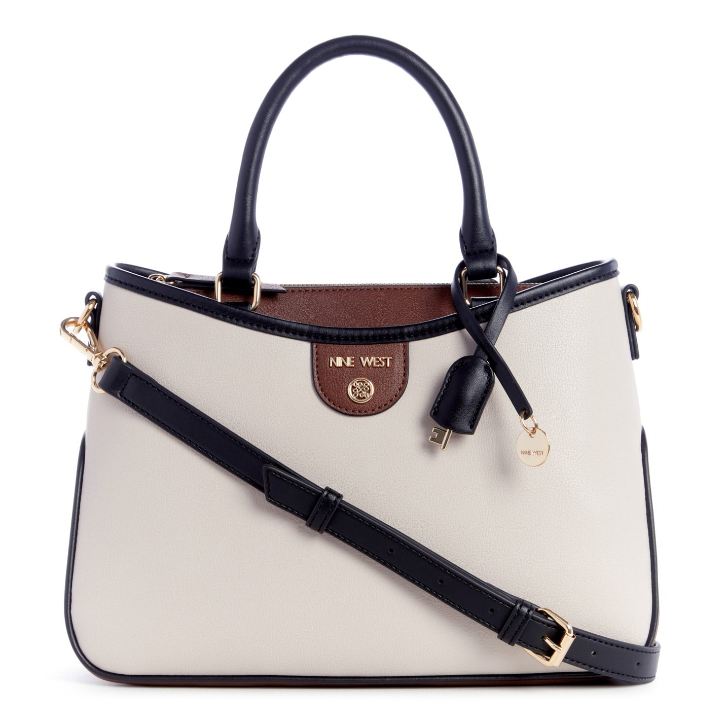 Cartera Satchel Kiley Crema/Negro