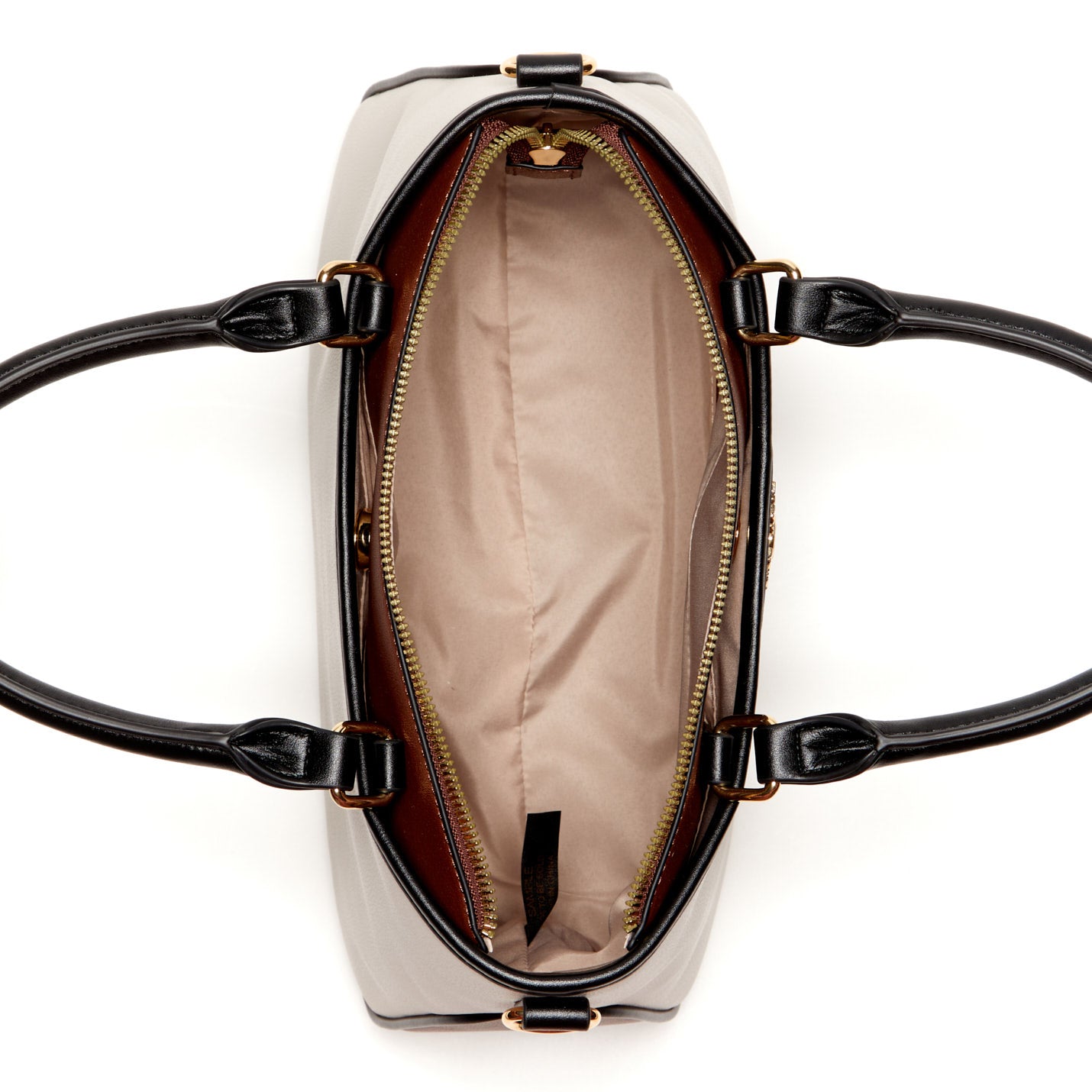 Cartera Satchel Kiley Crema/Negro
