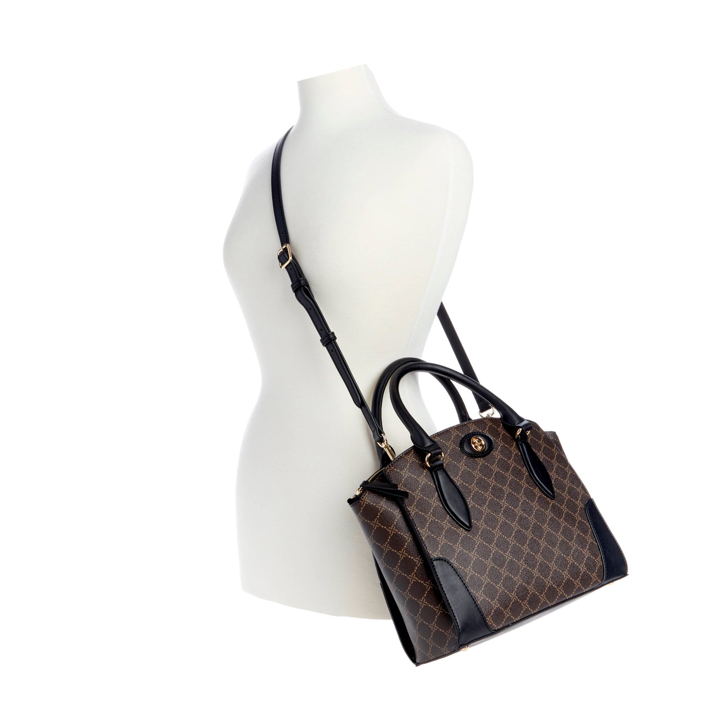 Cartera Satchel Innes Negro/Chocolate