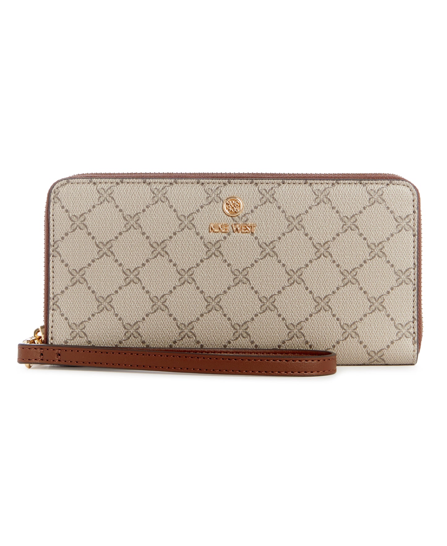Billetera Zip Lockup Crema/Maho