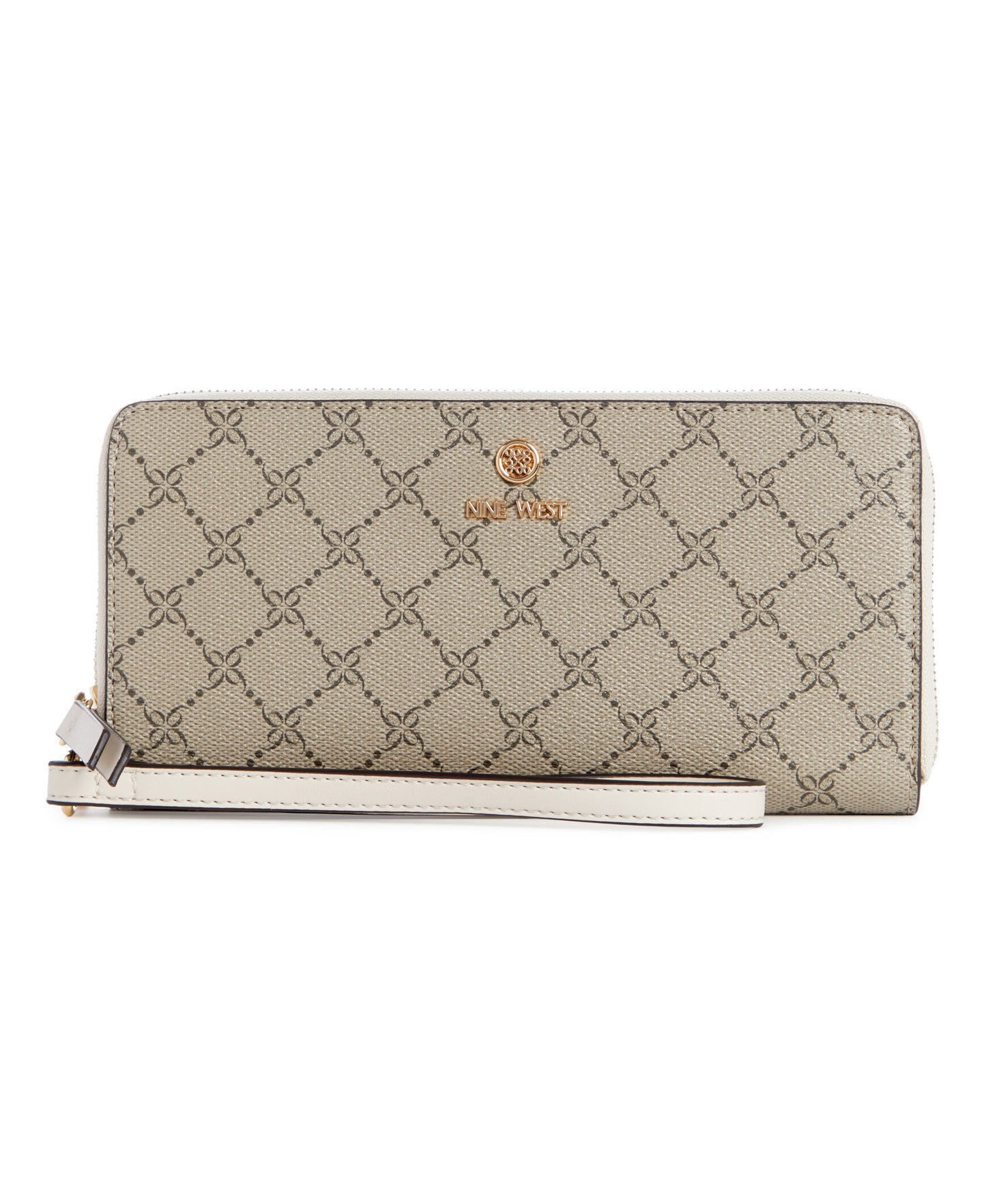 Billetera Zip Lockup Crema/Blanco