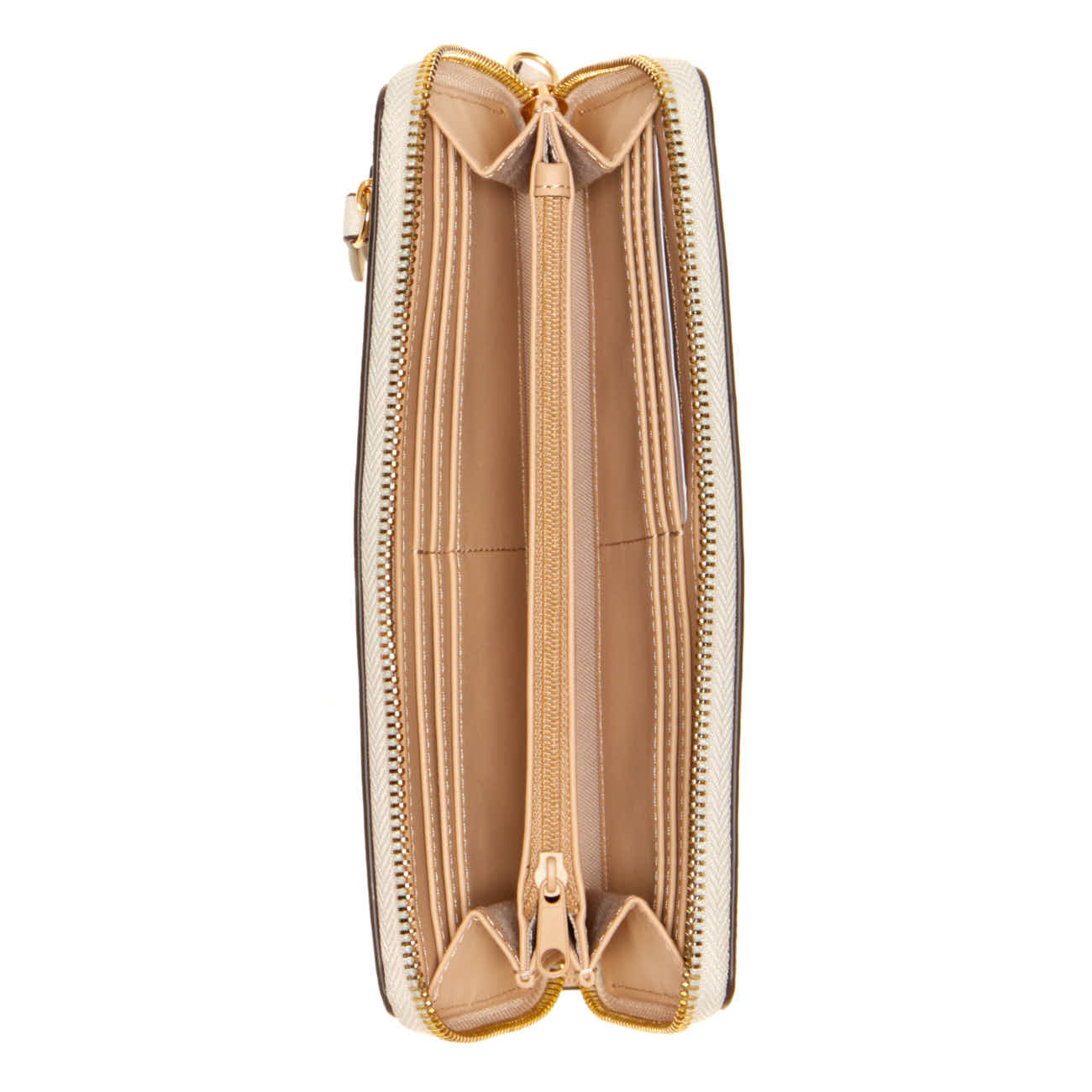 Billetera Zip Lockup Crema/Blanco