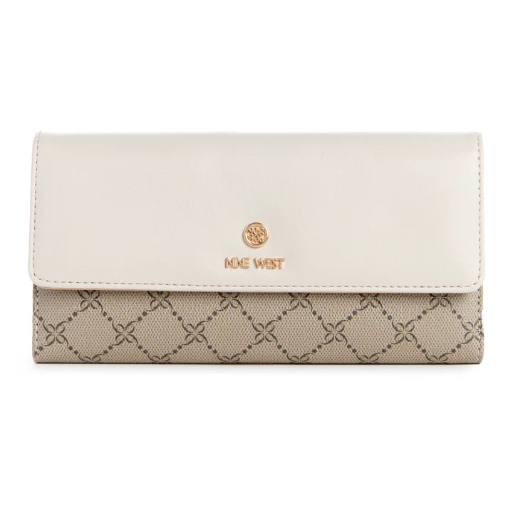 Billetera Check Lockup Crema/Blanco