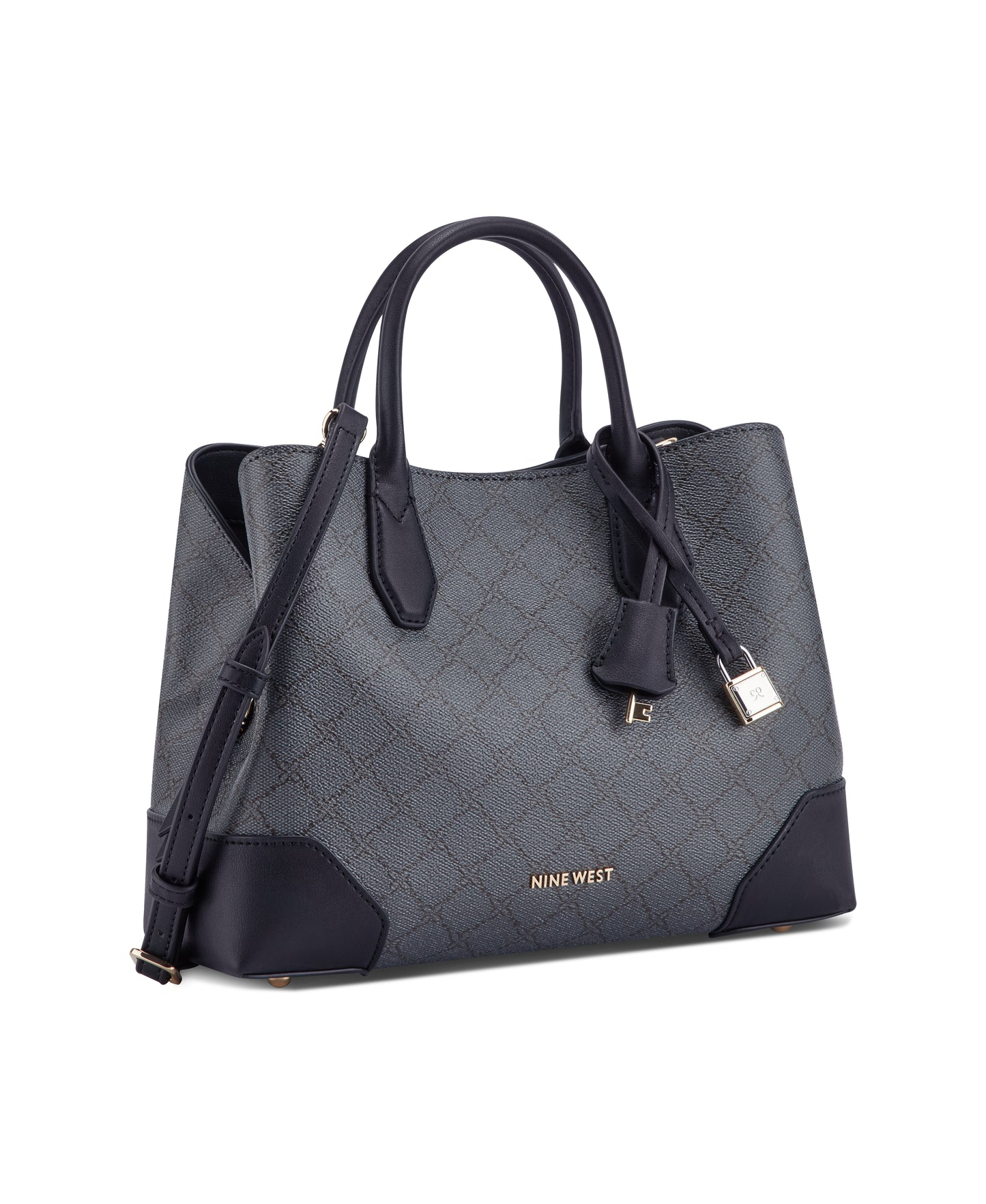 Cartera Satchel Brooklyn Negro Gris