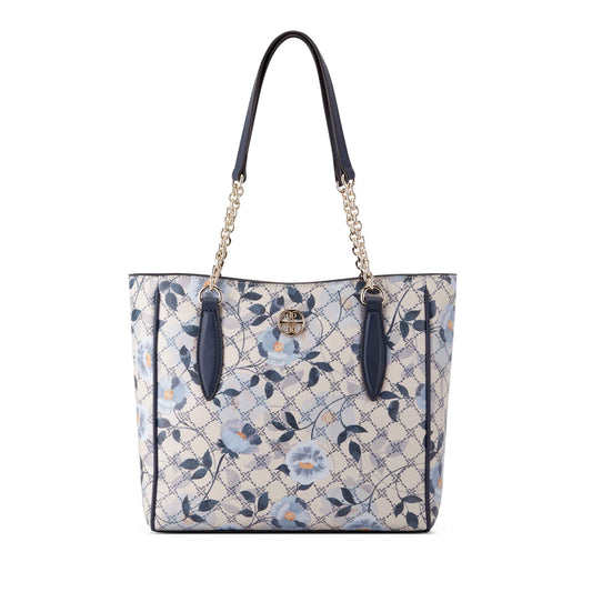Angelina Tote Navy Floral Logo